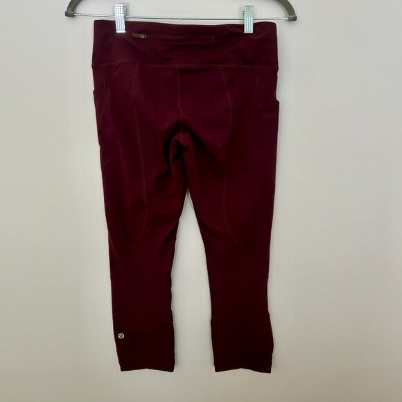 Lululemon Pace Rival Crop Leggings Size 6 Dark Adobe 22" - Picture 3 of 8